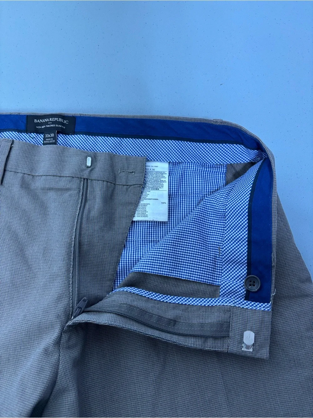 Banana Republic Men's Dress Pants Slacks 33x28 Cotton Preppy Career Office HEM